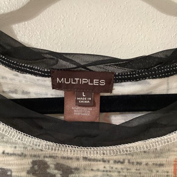 Vintage Y2K Artsy Eclectic Colorful Graphic Newsprint Oversized Shirt Large - Picture 11 of 12